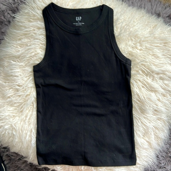 Gap High Neck Ribbed Tank Top Sz XS black ❤️🌞 - Picture 1 of 2